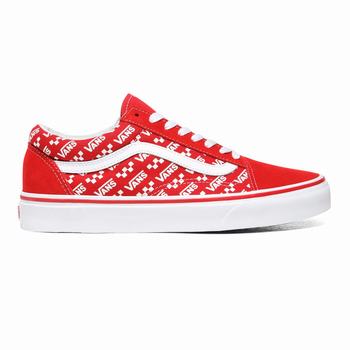 Férfi Vans Logo Repeat Old Skool Tornacipő VA3215807 Piros/Fehér